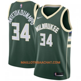 Maillot NBA Milwaukee Bucks Giannis Antetokounm 34 Nike 2017-18 Vert Swingman - Homme